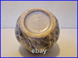 Art déco Très rare vase boule en céramique Aérographe H. 17,3 cm 1930