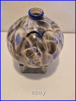 Art déco Très rare vase boule en céramique Aérographe H. 17,3 cm 1930