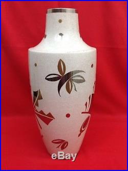 Atelier ASCH Faïencerie SAINTE-RADEGONDE Superbe vase craquelé Art Déco C. 1925