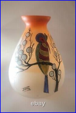 Authentique Vase Français en Verre-Signé JOMA (Montreuil)-Epoque Art Déco1920