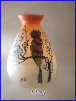 Authentique Vase Français en Verre-Signé JOMA (Montreuil)-Epoque Art Déco1920