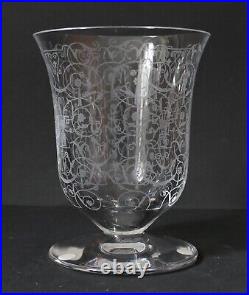 BACCARAT Vase cristal gravé arabesques ART DECO MICHELANGELO Michel Ange Signé