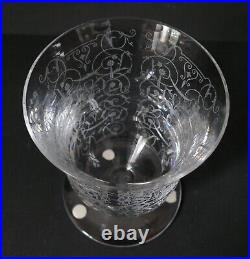 BACCARAT Vase cristal gravé arabesques ART DECO MICHELANGELO Michel Ange Signé