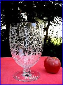 Baccarat Golf Juan Crystal Vase Cristal Gravé Gravure Art Deco Kristall 1930