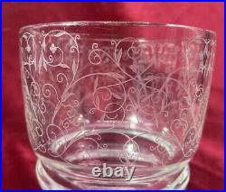 Baccarat Lulli Etched Crystal Vase Cristal Gravé Acide Art Deco France 1930 40