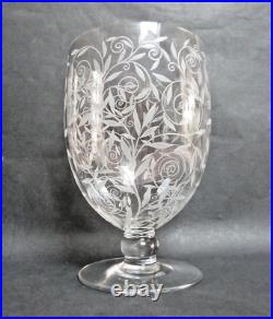 Baccarat vase art déco golfe juan décor gravé