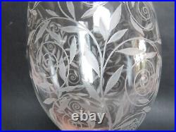 Baccarat vase art déco golfe juan décor gravé
