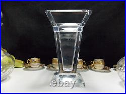 Bayel-cristallerie Royale De Champagne- Superbe Vase Cristal Forme Art Deco