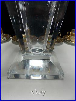 Bayel-cristallerie Royale De Champagne- Superbe Vase Cristal Forme Art Deco