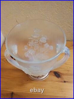 Beau Vase en verre opalescent Verlys art déco décor Campanules Parfait état