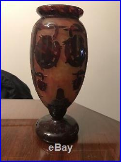 Beau vase Art déco Le Verre Français 26 Cm