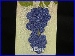 Beau vase art déco dégagé à l'acide vigne verrerie legras