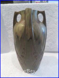 Beau vase art deco grès Denbac Vierzon 373 (french pottery vase) h 32cm v69