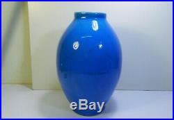 Boch La Louvière Vase Craquelé Bleu céramique Art-Deco