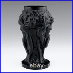 Bohemian Art Deco Black Glass Nude Figural Vase 1930' H. Hoffmann