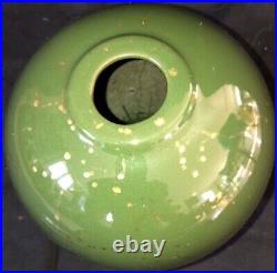 Brisdoux Lucien Vase Boule Vert Or Effet Taches D'huile Art Déco