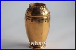 CHRISTOFLE Vase bronze doré Art déco (64511)