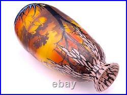 CLIO Ancien vase Art Déco en verre peint et émaillé c. 1920