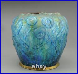 Camille Fauré Vase pot en emaux cuivre signé Fauré limoges époque art déco Camille Fauré Vase pot en emaux cuivre signé Fauré limoges époque art déco
