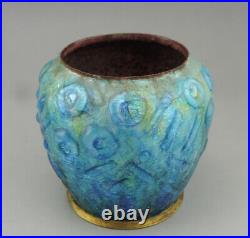 Camille Fauré Vase pot en emaux cuivre signé Fauré limoges époque art déco Camille Fauré Vase pot en emaux cuivre signé Fauré limoges époque art déco