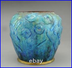 Camille Fauré Vase pot en emaux cuivre signé Fauré limoges époque art déco Camille Fauré Vase pot en emaux cuivre signé Fauré limoges époque art déco