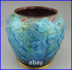 Camille Fauré Vase pot en emaux cuivre signé Fauré limoges époque art déco Camille Fauré Vase pot en emaux cuivre signé Fauré limoges époque art déco