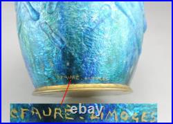 Camille Fauré Vase pot en emaux cuivre signé Fauré limoges époque art déco Camille Fauré Vase pot en emaux cuivre signé Fauré limoges époque art déco