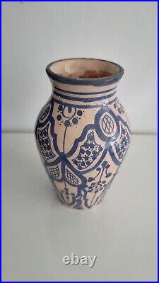 Ceramics Morocco vase vintage flower pot with pattern Maroc à motif art déco