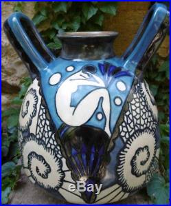 Ceramique Art Deco Important Vase 1925's Quimper ODETTA