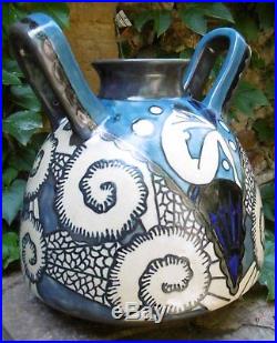 Ceramique Art Deco Important Vase 1925's Quimper ODETTA