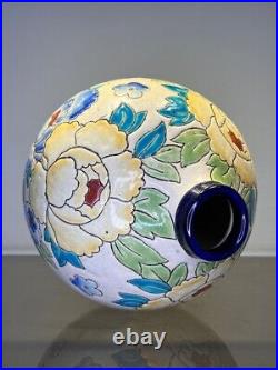 Charles CATTEAU Vase Art Déco BOCH LA LOUVIERE Atelier de Fantaisie 1930