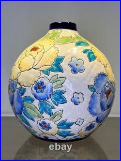 Charles CATTEAU Vase Art Déco BOCH LA LOUVIERE Atelier de Fantaisie 1930