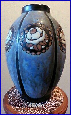 Charles CATTEAU Vase D771 Art-Déco émaux LA LOUVIÈRE grès KERAMIS BOCH FRÈRES