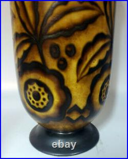 Charles Catteau Important Vase Authentique Patine Mat Art Deco Circa 1930