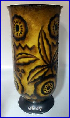 Charles Catteau Important Vase Authentique Patine Mat Art Deco Circa 1930