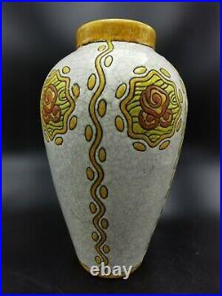 Charles Catteau Keramis ANCIEN GRAND VASE ART DECO en CERAMIQUE D 750 LAMPE