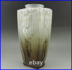 Charles Schneider Important Vase verre fumé Art Déco Vers 1930 signé Schneider
