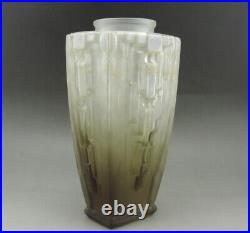 Charles Schneider Important Vase verre fumé Art Déco Vers 1930 signé Schneider
