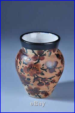 Ciboure Vilotte Grès vase a décor de fleurs Art Déco vase céramic