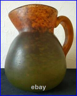 Cruche ou vase en pâte de verre signé G DE FEURE de la fabrique de DAUM NANCY