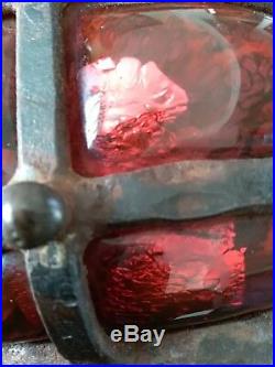 DAUM / MAJORELLE Vase art deco pate de verre soufflé dans fer forgé signé