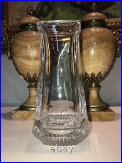DAUM Vase En Cristal Signé Art Déco Hauteur 25cm