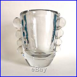 DAUM Vase à ailettes en cristal style moderniste / Art déco / Ca 1920-1930