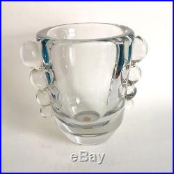 DAUM Vase à ailettes en cristal style moderniste / Art déco / Ca 1920-1930