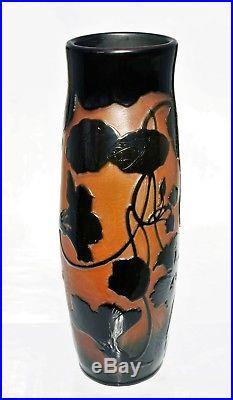 D'ARGENTAL Paul Nicolas Grand & Gros Vase Pâte de Verre Gravé Art Déco gallé30cm