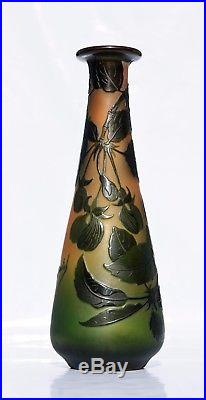 D'ARGENTAL Paul Nicolas Sublime Vase en Pâte de Verre Gravé Art Déco gallé