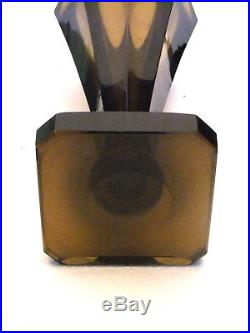 Daum Nancy Vase cristal fumé 28 cm d'époque Art-Déco signé