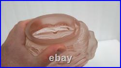 Edmond ETLING Ancien Vase Femmes nymphes Art Déco verre rose pressé moulé Edmond ETLING Ancien Vase Femmes nymphes Art Déco verre rose pressé moulé