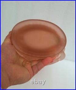 Edmond ETLING Ancien Vase Femmes nymphes Art Déco verre rose pressé moulé Edmond ETLING Ancien Vase Femmes nymphes Art Déco verre rose pressé moulé
