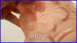 Edmond ETLING Ancien Vase Femmes nymphes Art Déco verre rose pressé moulé Edmond ETLING Ancien Vase Femmes nymphes Art Déco verre rose pressé moulé